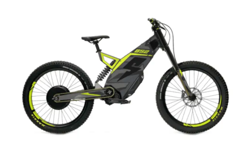 image of the grey Stealth B-52 e-bike in grey and yellow