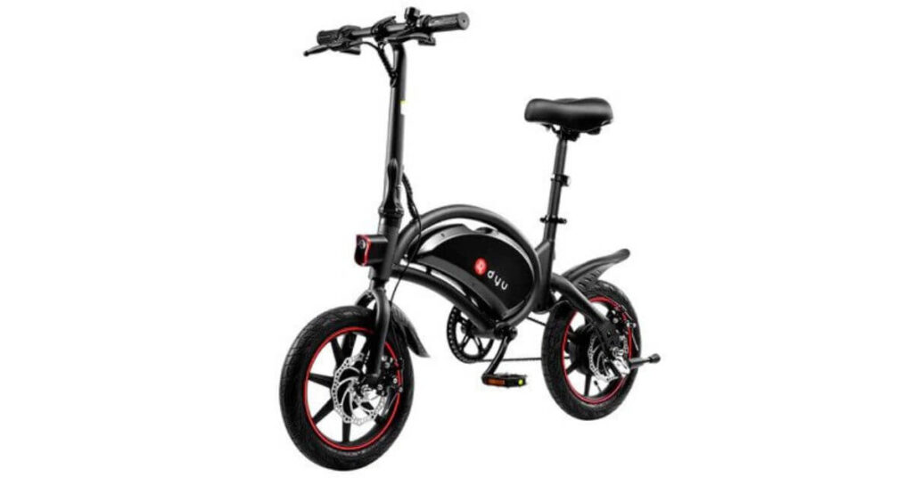 image of the DYU D3F folding electric bike in black