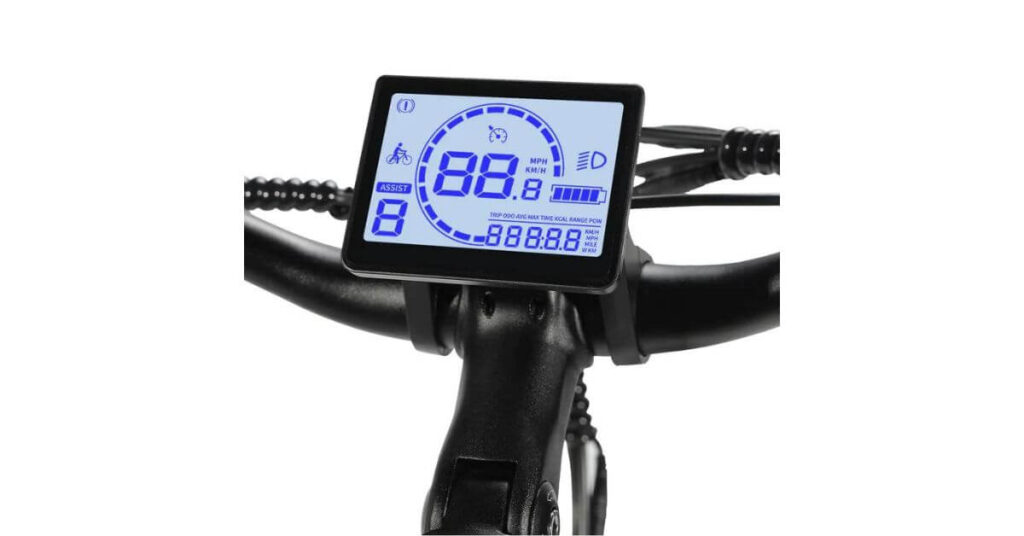 an image of the LCD dashboard on the eleglide t1 electric bike