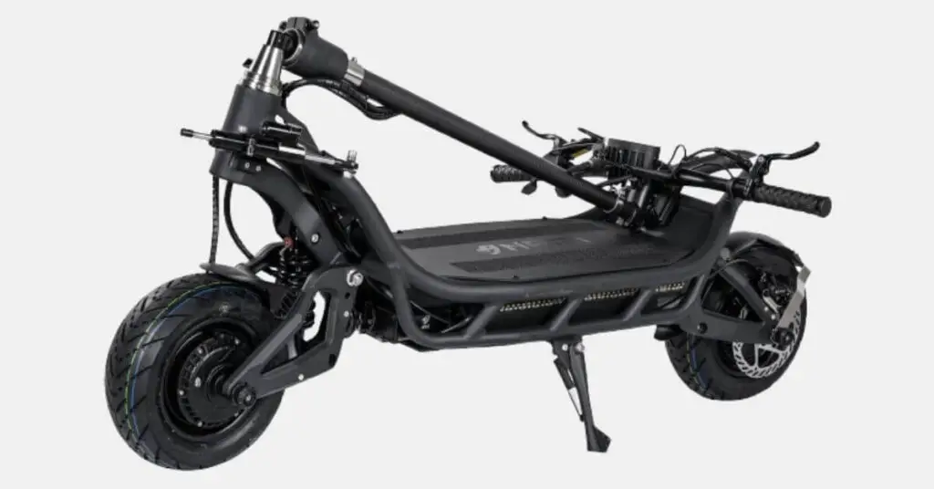 image of the nami burn e-max electric scooter folded down