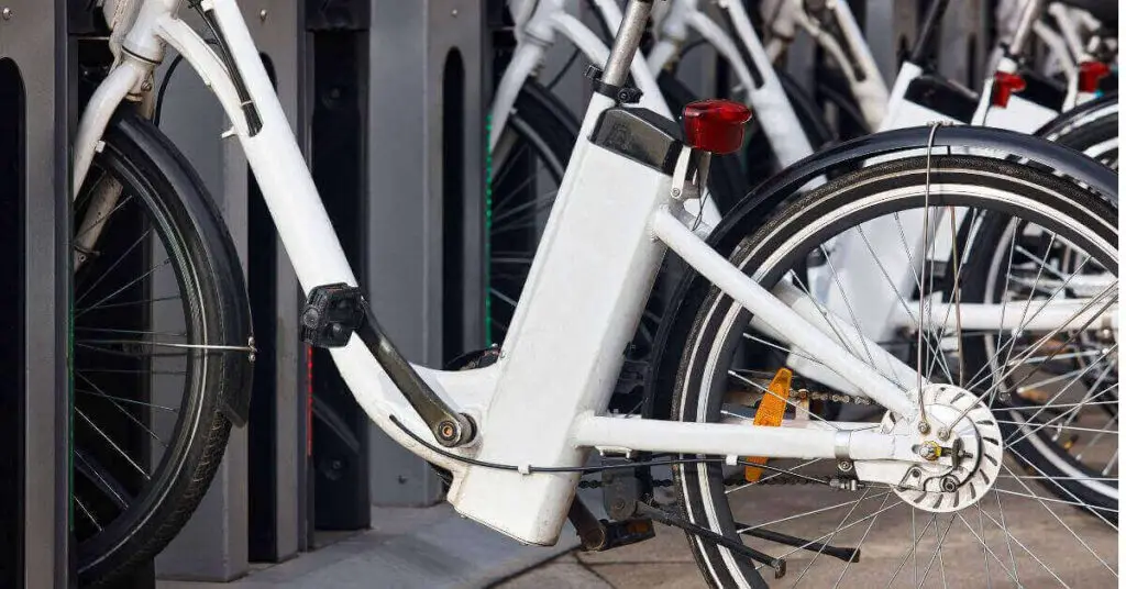 image of an electric bike being stored safely outside