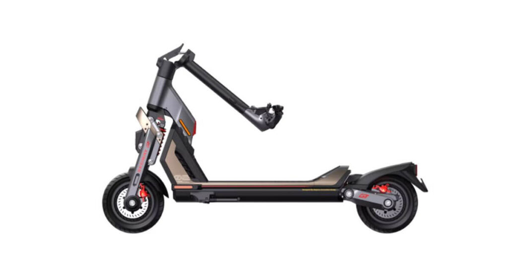 an image of the segway gt2 electric scooter folded
