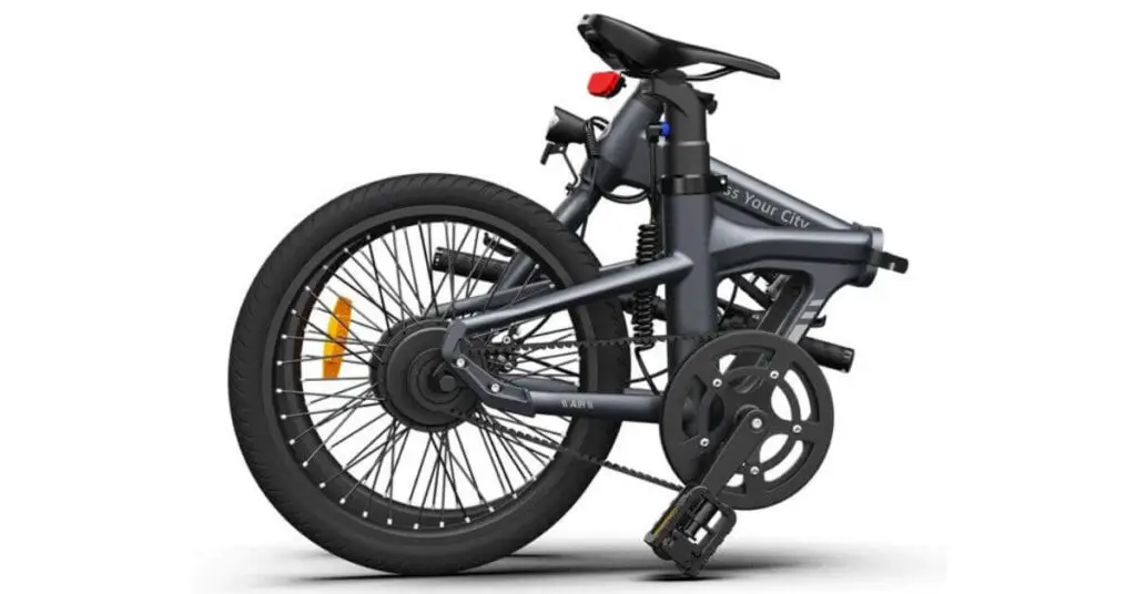 an image of the ado air 20 electric bike that is folded 