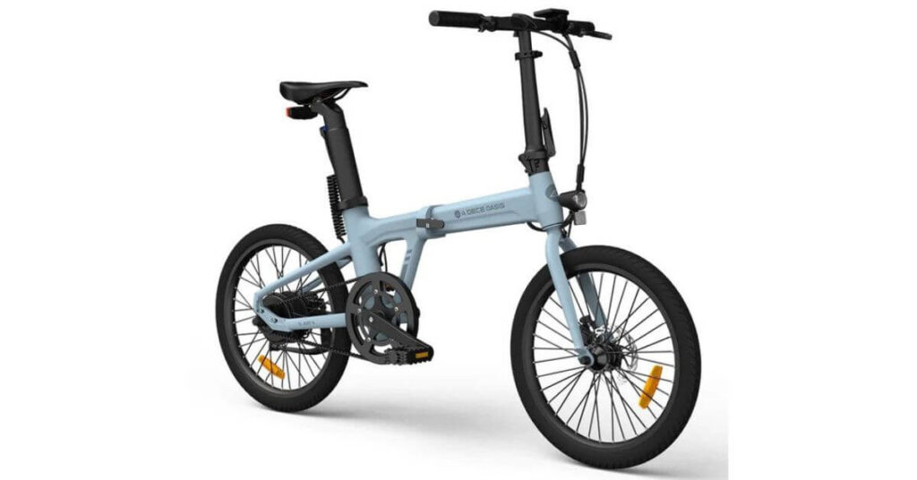 an image of theADO Air 20 Electric Bike in light blue