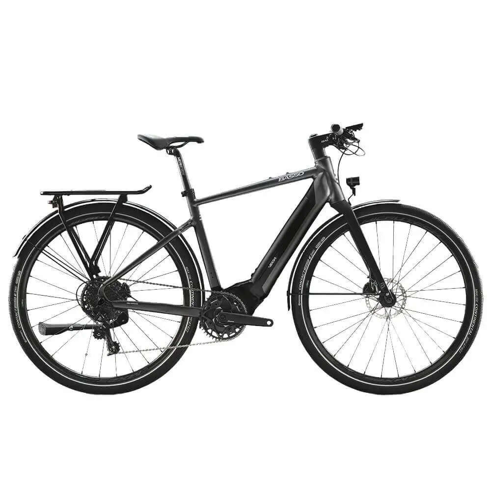 an image of the BASSO VEGA Alu Urban Flat Bar MX25 E-Bike in black