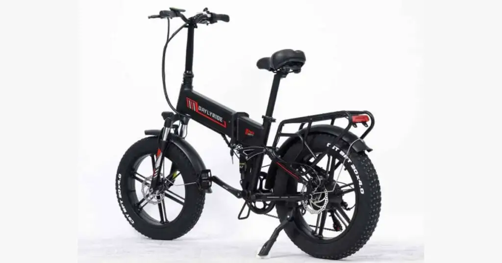 an image of the Daylyride YX20 Foldable E-Bike in black and red