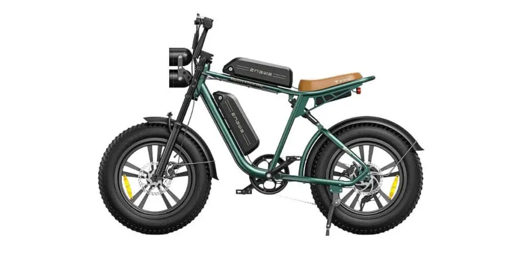 an image of the engwe m20 electric bike in green and black