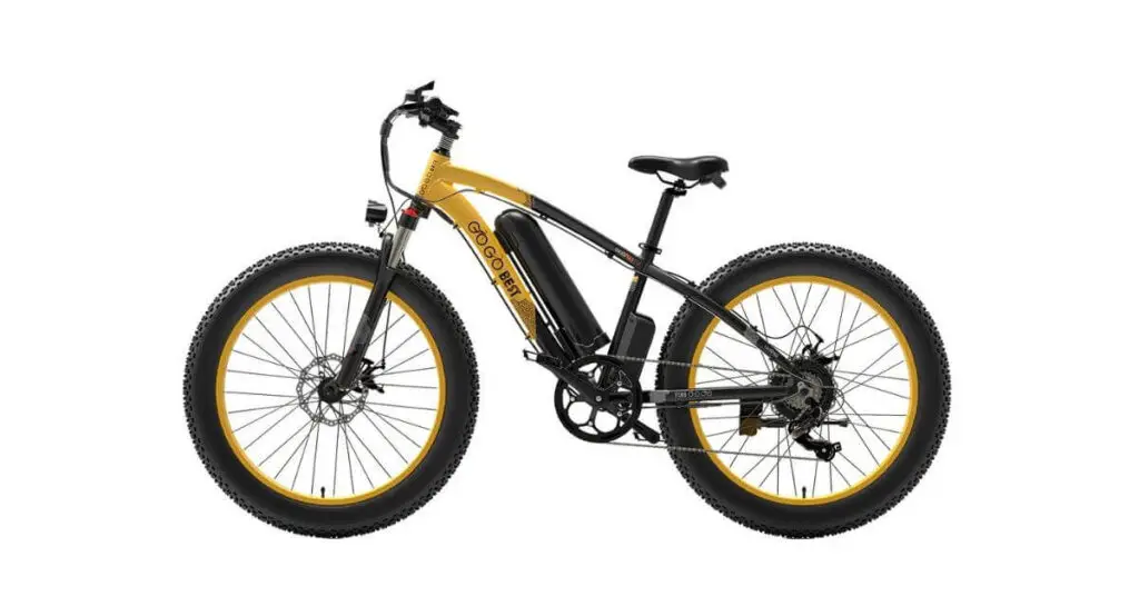 an image of the GOGOBEST GF600 Electric Mountain Bike in yellow and black