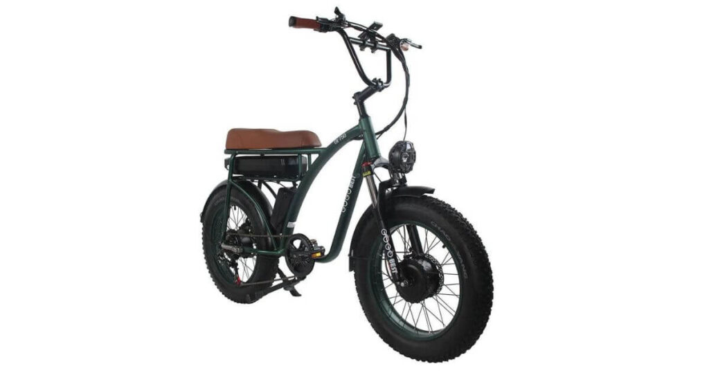 an image of the GOGOBEST GF750 Electric Retro Bike in green.