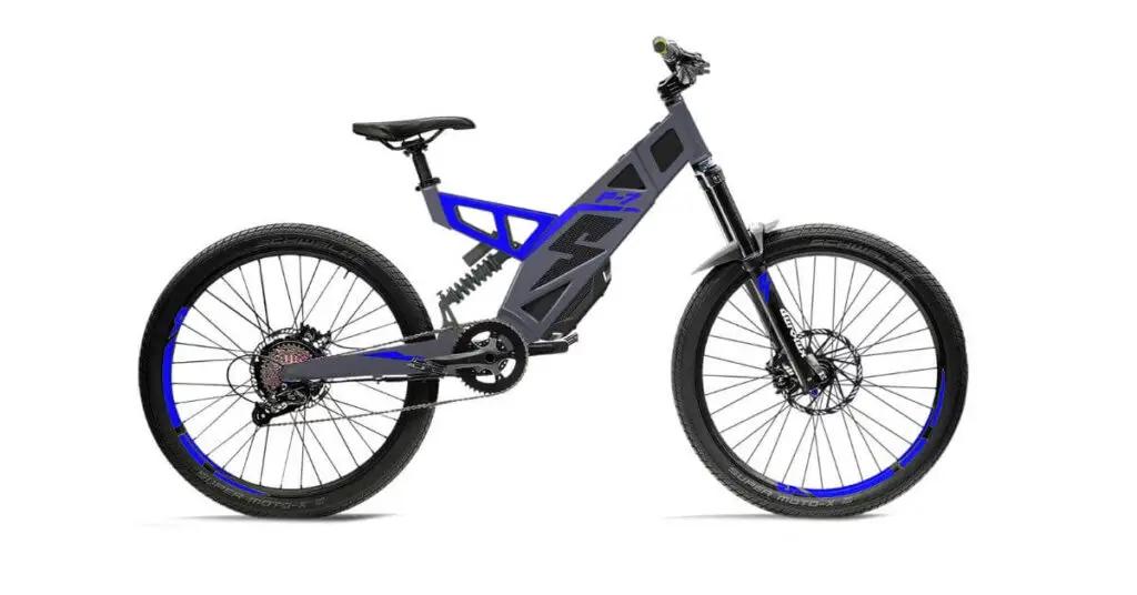 an image of the stealth p-7 electric bike in blue