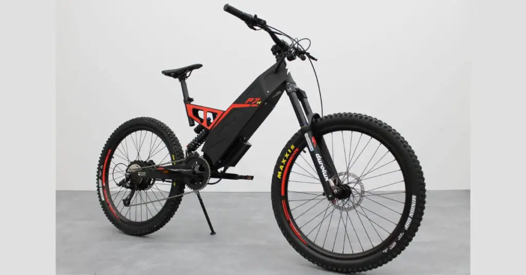 a photo of the stealth p-7 electric bike in red