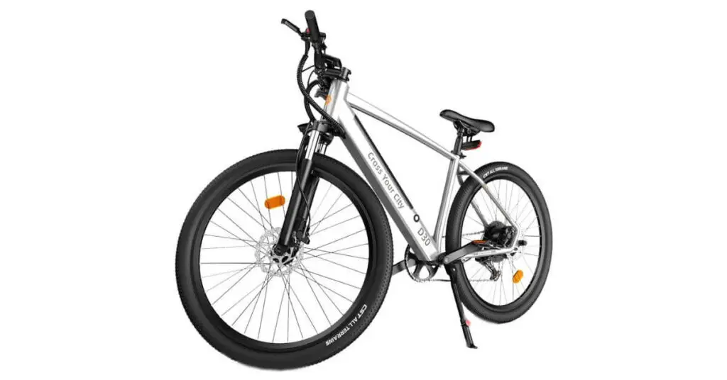 an image of the ADO DECE 300 City Electric Bike in silver