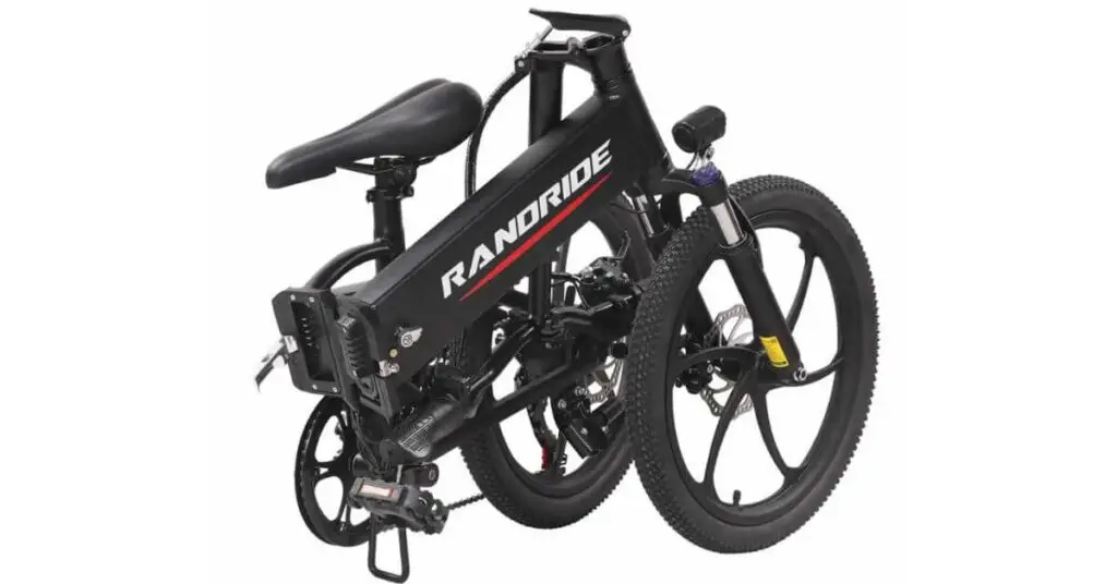 an image of the DAYLYRIDE Gray Fox YA20 foldable electric bike in its folded down posistion