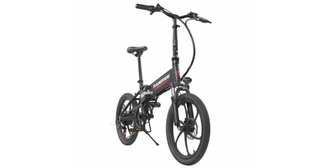 an image of the DAYLYRIDE Gray Fox YA20 Foldable Electric Bike in black and red colour