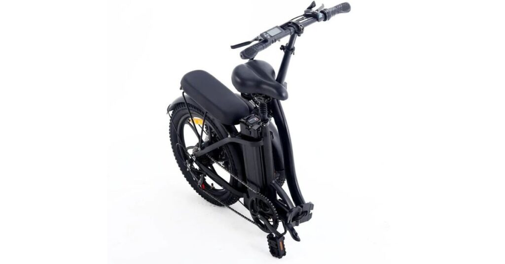 image of a huaming bk6 electric bike that is in its folded posistion 