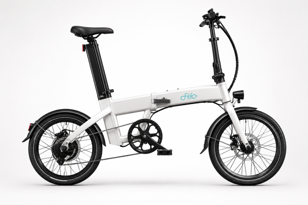 Fiido D11 folding electric bike side profile showing the lightweight commuter-friendly design for urban riding